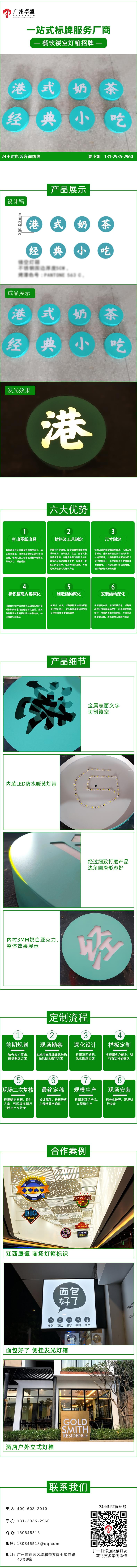 餐飲鏤空燈箱